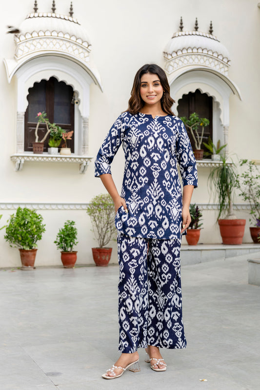 Celestial Rhythm Blue Cotton Co-ord Set - Me&My