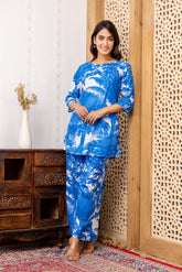 Blue Cotton Botanical Co-ord Set - Me&My