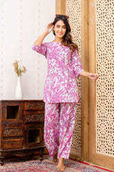 Pink Cotton Botanical Co-ord Set - Me&My