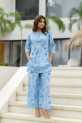 Onyx Mist Blue Cotton Co-ord Set - Me&My
