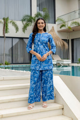 Coastal Breeze Blue Cotton Co-ord Set - Me&My