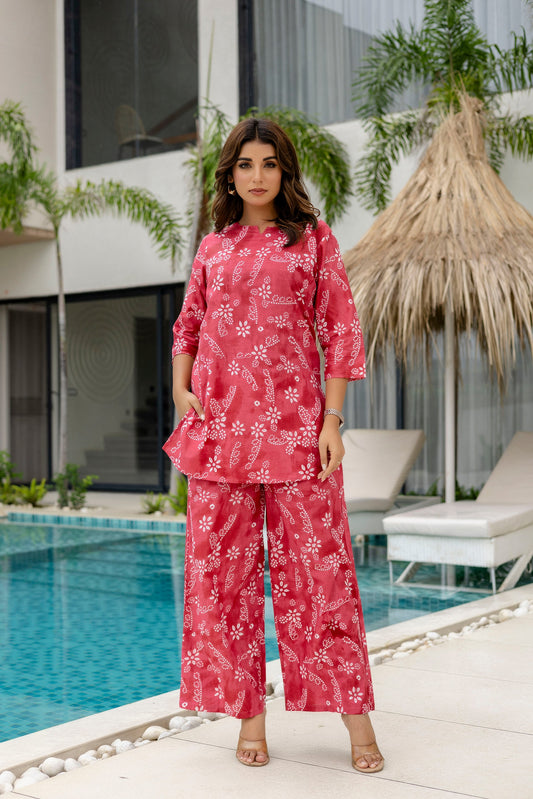 Bordeaux Beat Maroon Cotton Co-ord Set - Me&My