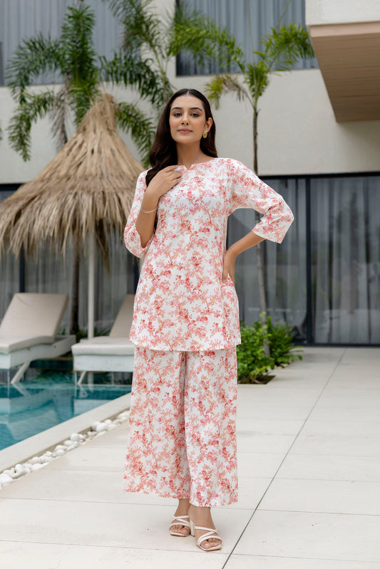 Porcelain White Cotton Co-ord Set - Me&My