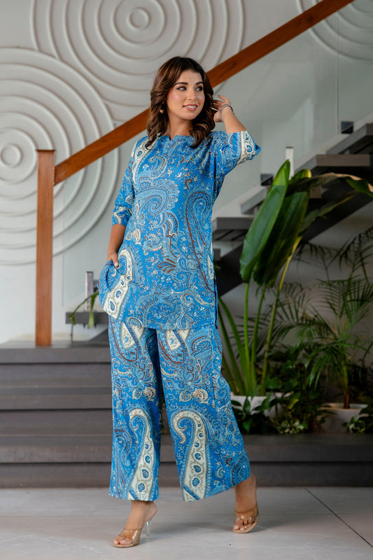 Slate Blue Cotton Co-ord Set - Me&My