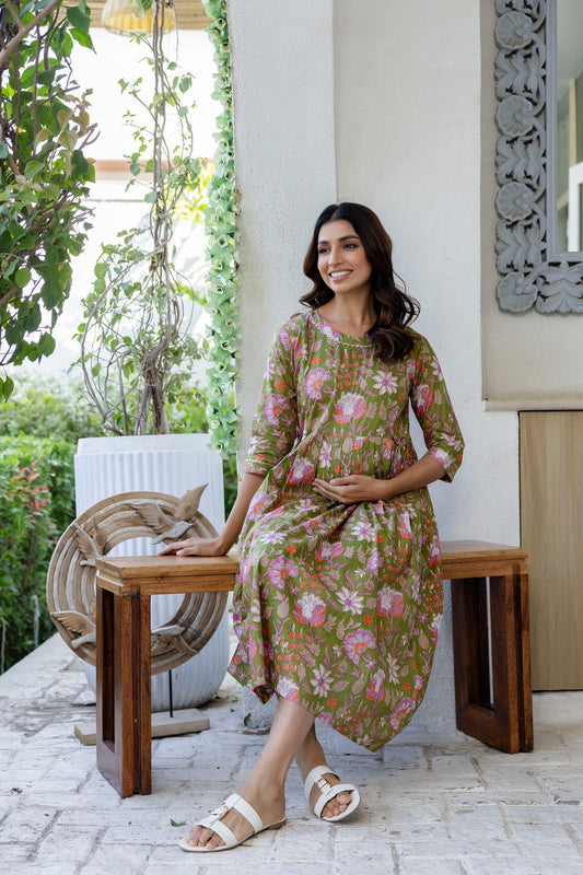 Meadow Haven Flared Maternity Gown - Me&My