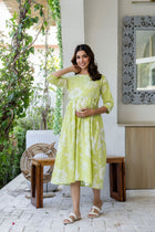 Citrus Bloom Flared Maternity Gown