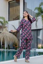 Black Rosy Lane Floral Co-ord Set