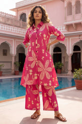 Magenta Bloom Cotton Co-ord Set