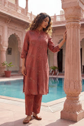 Noble Elephant Maroon Cotton Co-ord Set