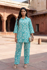 Blue Haze Cotton Printed Co-ord Set