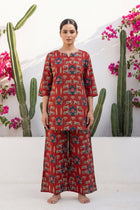 Pichwai Heritage Rust Cotton Co-ord Set