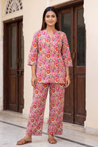 Peony Drift Angrakha Cotton Co-ord Set