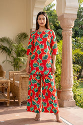 Crimson Petal Cotton Co-ord Set