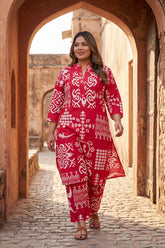 Traditional Pattern Heritage Red Cotton Co-ord | Geometric Print | Me&My