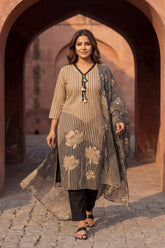 Velvet Whispers Against Midnight Cotton Angrakha Co-ord | Me&My