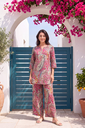 Berry Paisley Cotton Co-ord Set