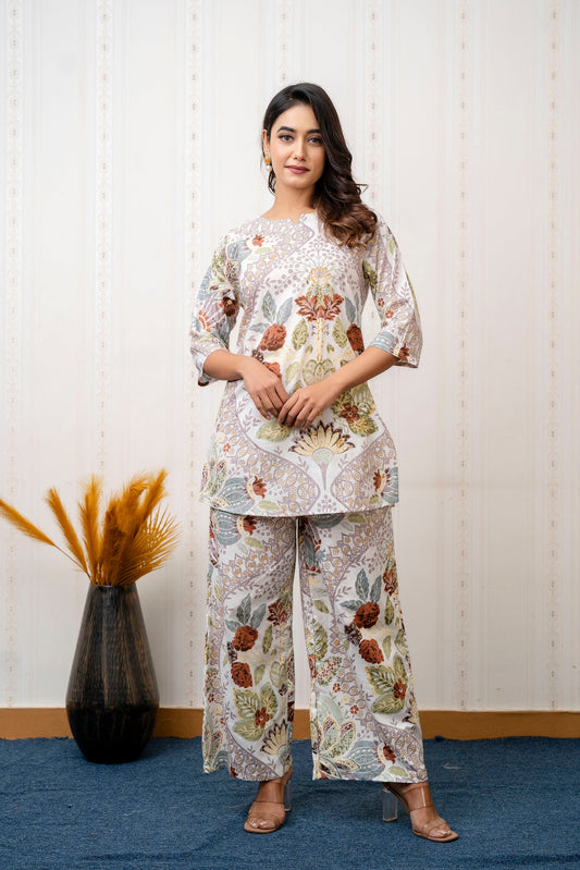 Lush Essence White Cotton Botanical Co-ord Set - Me&My