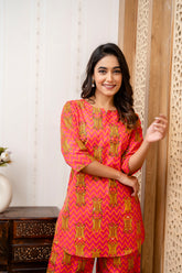 Pink Chevron Charm Cotton Co-ord Set - Me&My