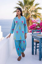 Azure Drift Cotton Farshi Salwar Set