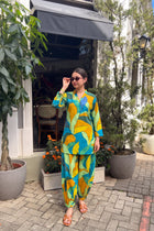 Teal Palm Cotton Farshi Salwar Set