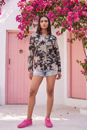 Ink Black Cotton Shirt
