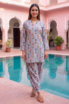 Cerulean Whisper Cotton Farshi Salwar Set
