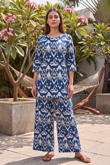 Sapphire Wave Cotton Co-ord Set