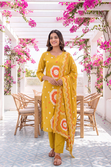 Honey Meadow Cotton Dupatta Set