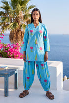 Azure Drift Cotton Farshi Salwar Set