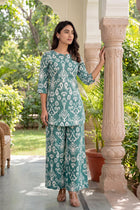Verdant Hues Abstract Cotton Co-ord Set