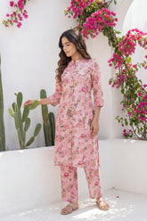 Pink Peony Garden Floral Cotton Co-ord Set