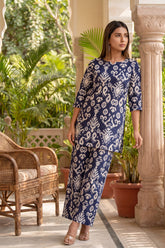 Celestial Rhythm Blue Cotton Co-ord Set