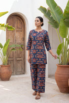 Pichwai Heritage Indigo Cotton Co-ord Set
