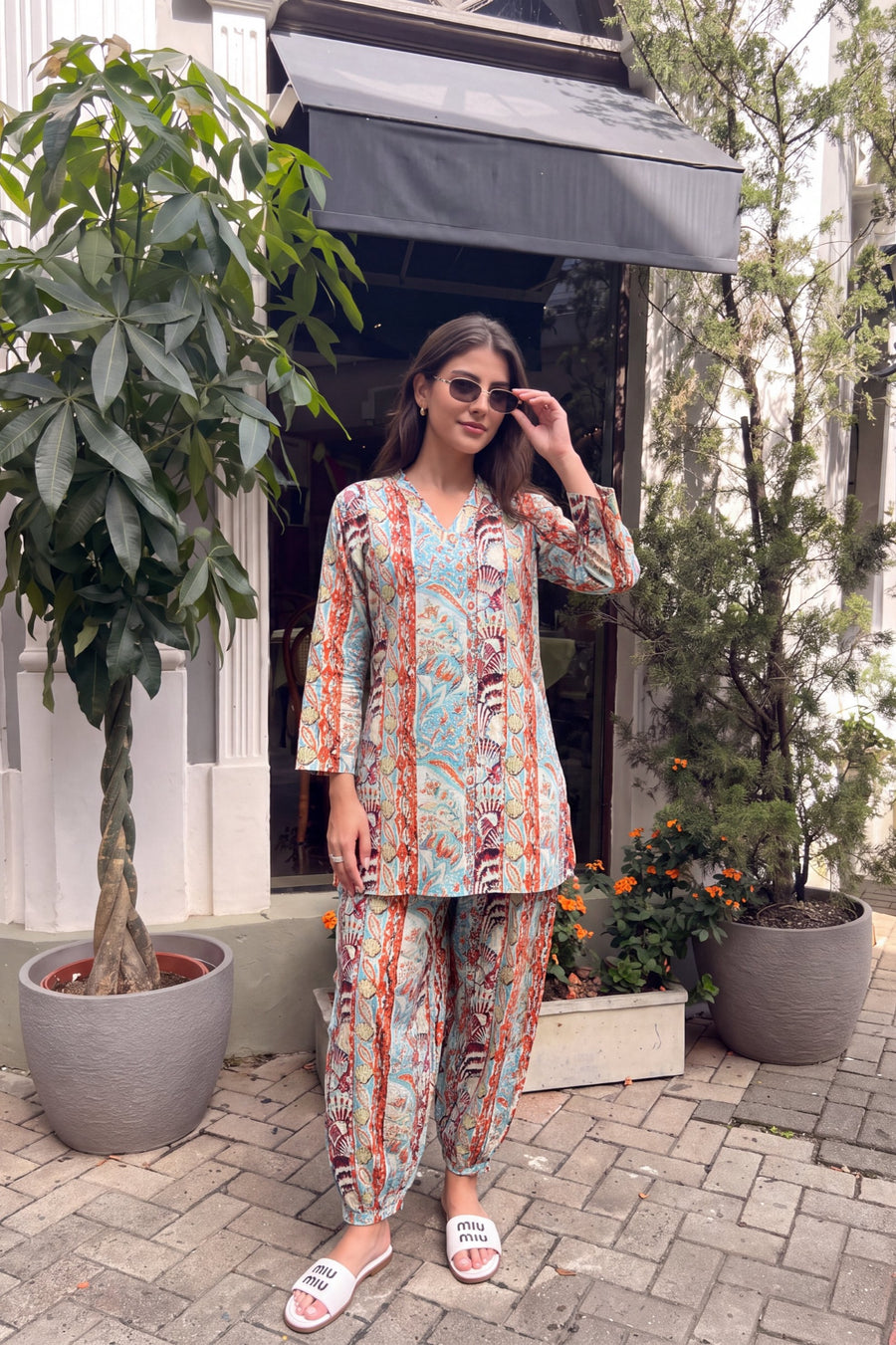 Tidewater Plume Cotton Farshi Salwar Set — image 4