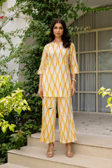 Sunshine Ikat Printed Cotton Co-ord Set