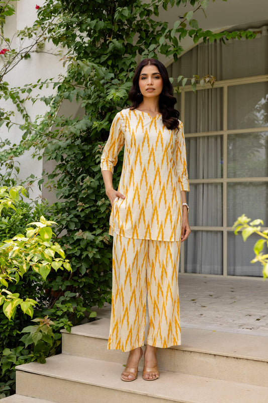 Sunshine Ikat Printed Cotton Co-ord Set - Me&My