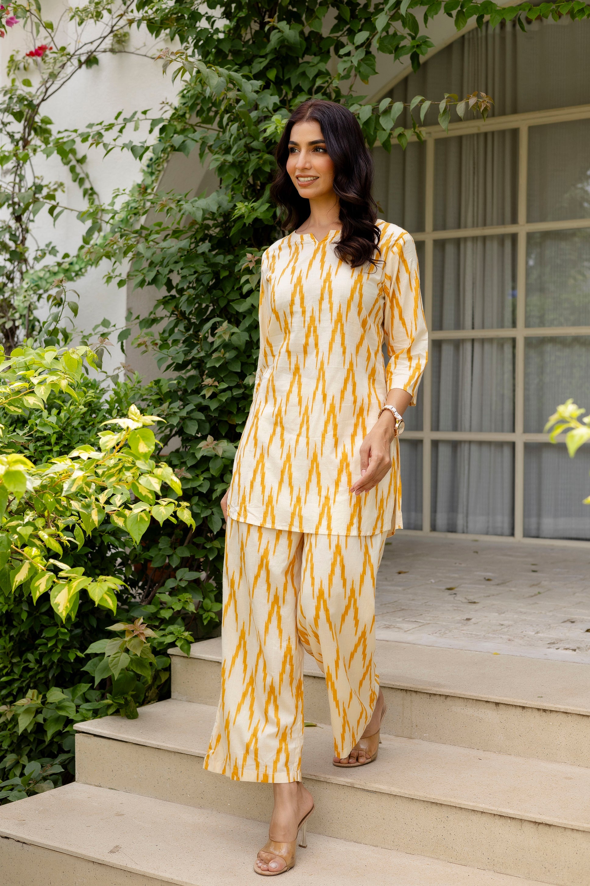 Sunshine Ikat Printed Cotton Co-ord Set
