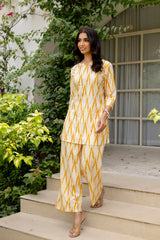 Sunshine Ikat Printed Cotton Co-ord Set