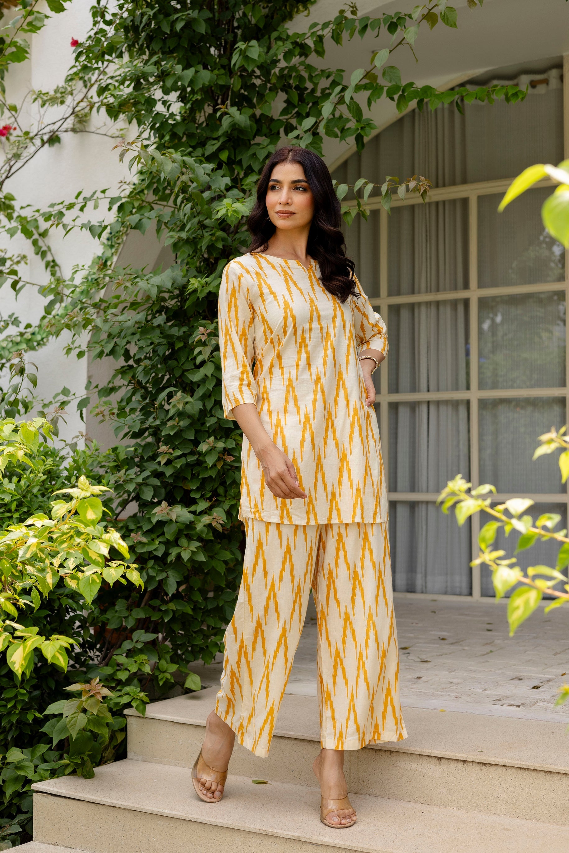 Sunshine Ikat Printed Cotton Co-ord Set