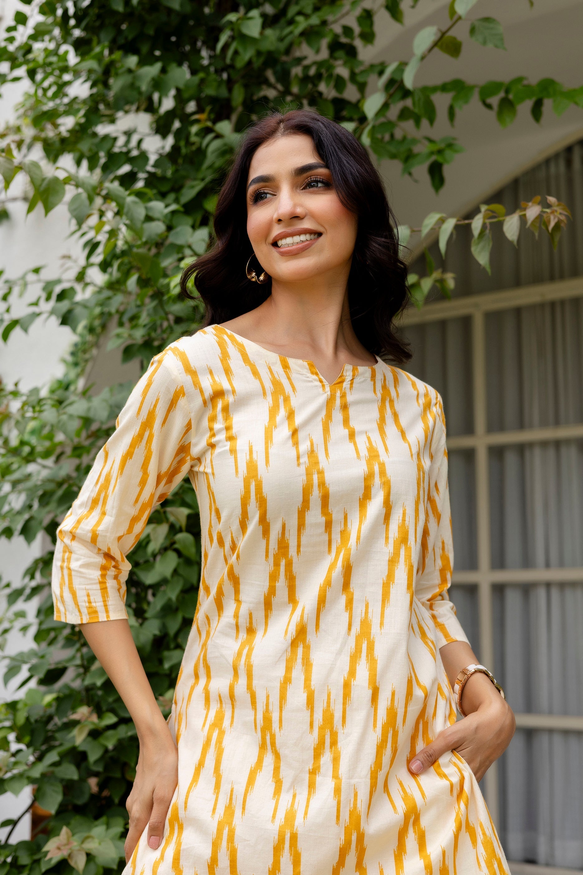Sunshine Ikat Printed Cotton Co-ord Set