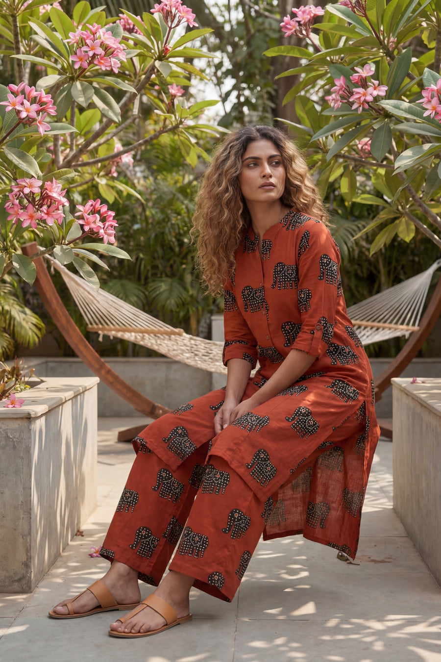 Scarlet Elephant Red Cotton Co-ord Set — image 3