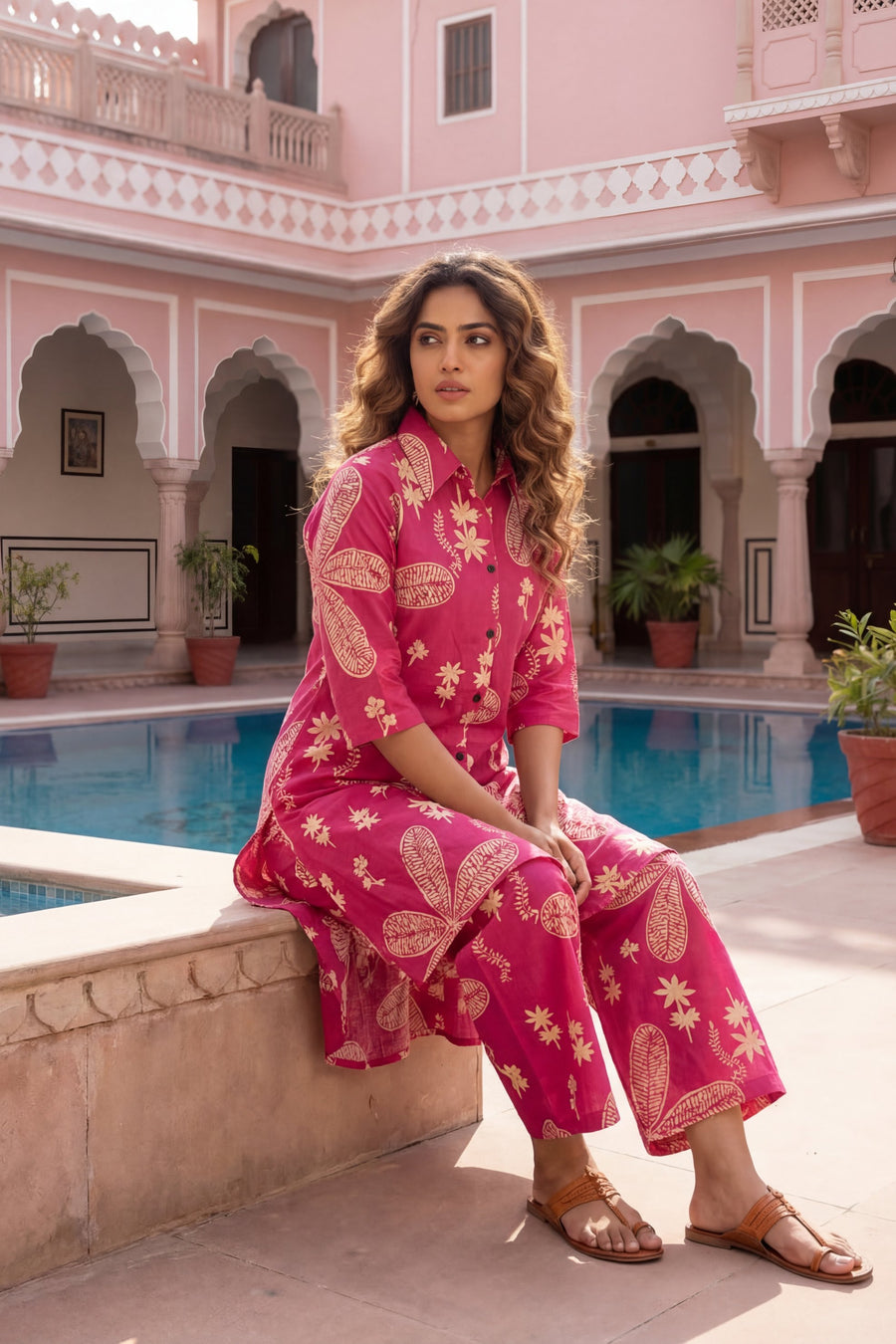 Magenta Bloom Cotton Co-ord Set — image 11