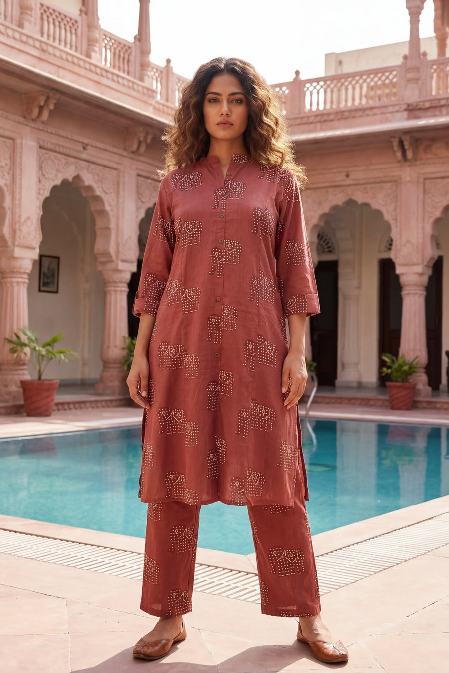 Noble Elephant Maroon Cotton Co-ord Set — image 4