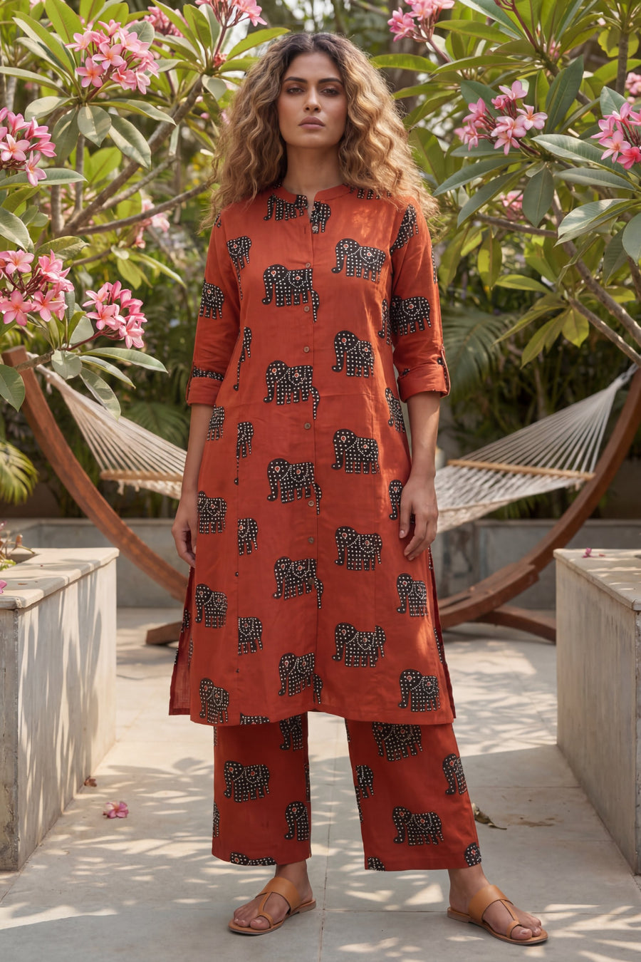 Scarlet Elephant Red Cotton Co-ord Set — image 11