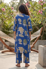 Forest Garden Navy Cotton Co-ord Set