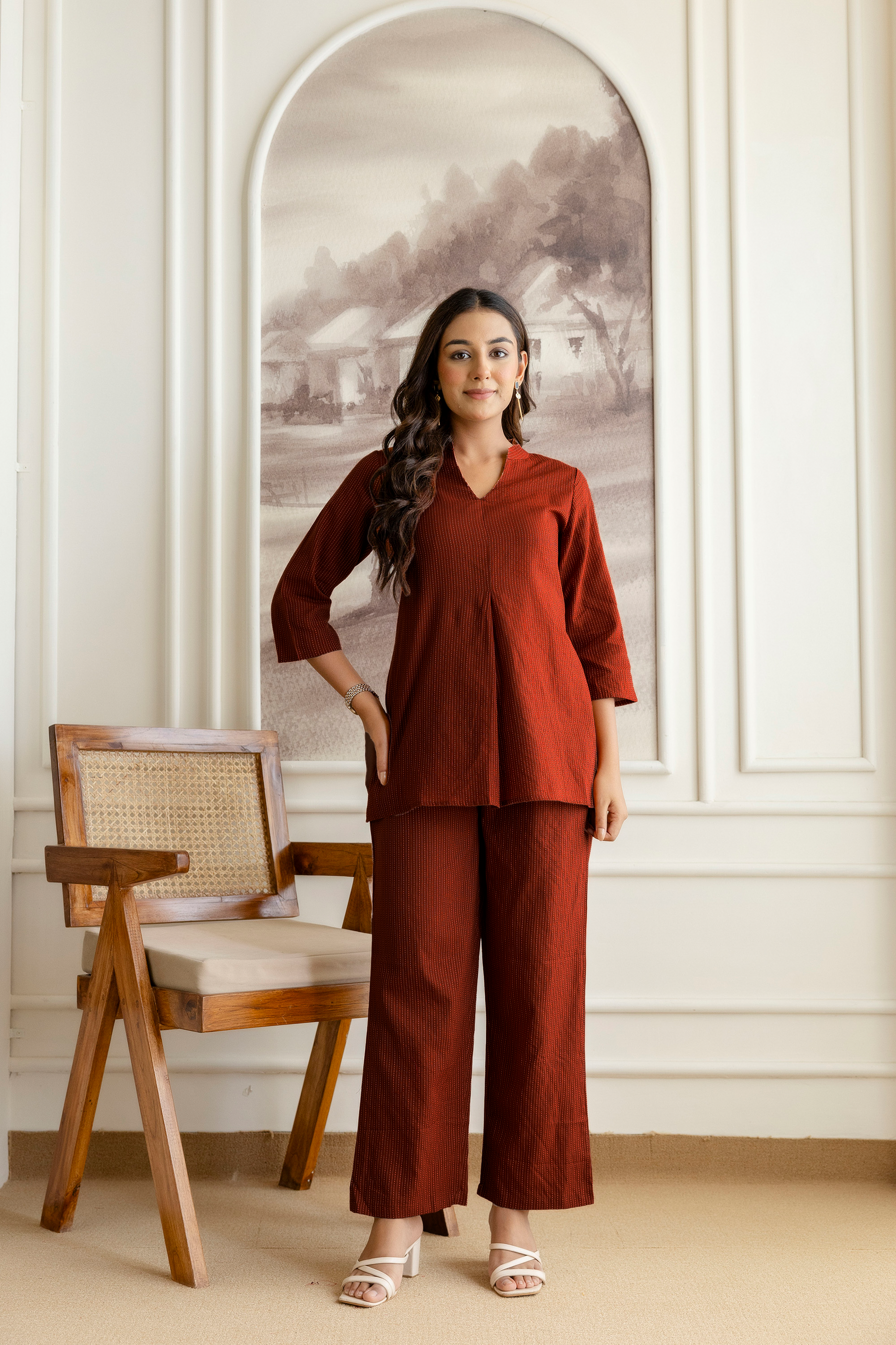 Terracrest Rust Cotton Co-ord Set