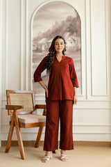 Terracrest Rust Cotton Co-ord Set