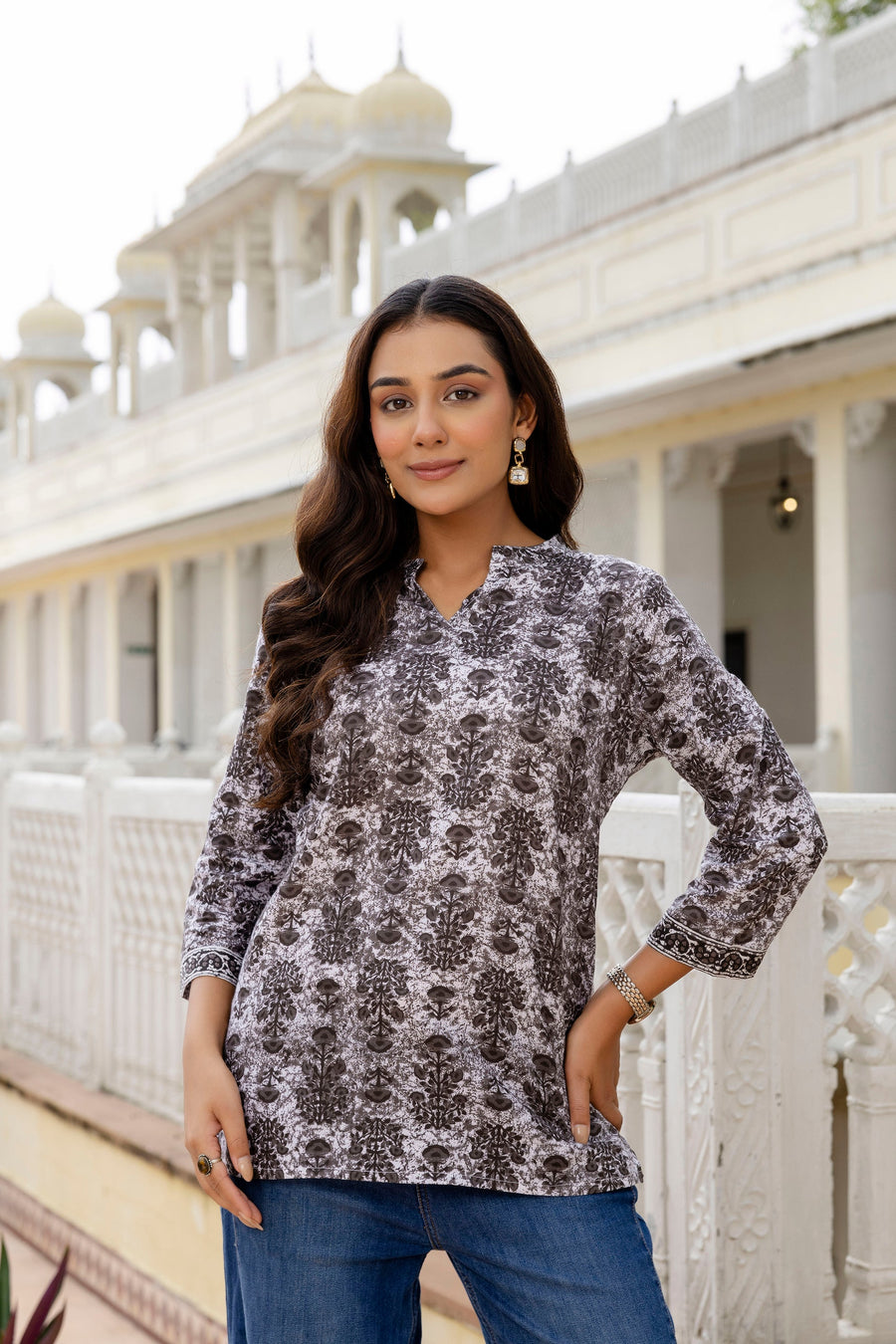 Mistveil Printed Cotton Top — image 5
