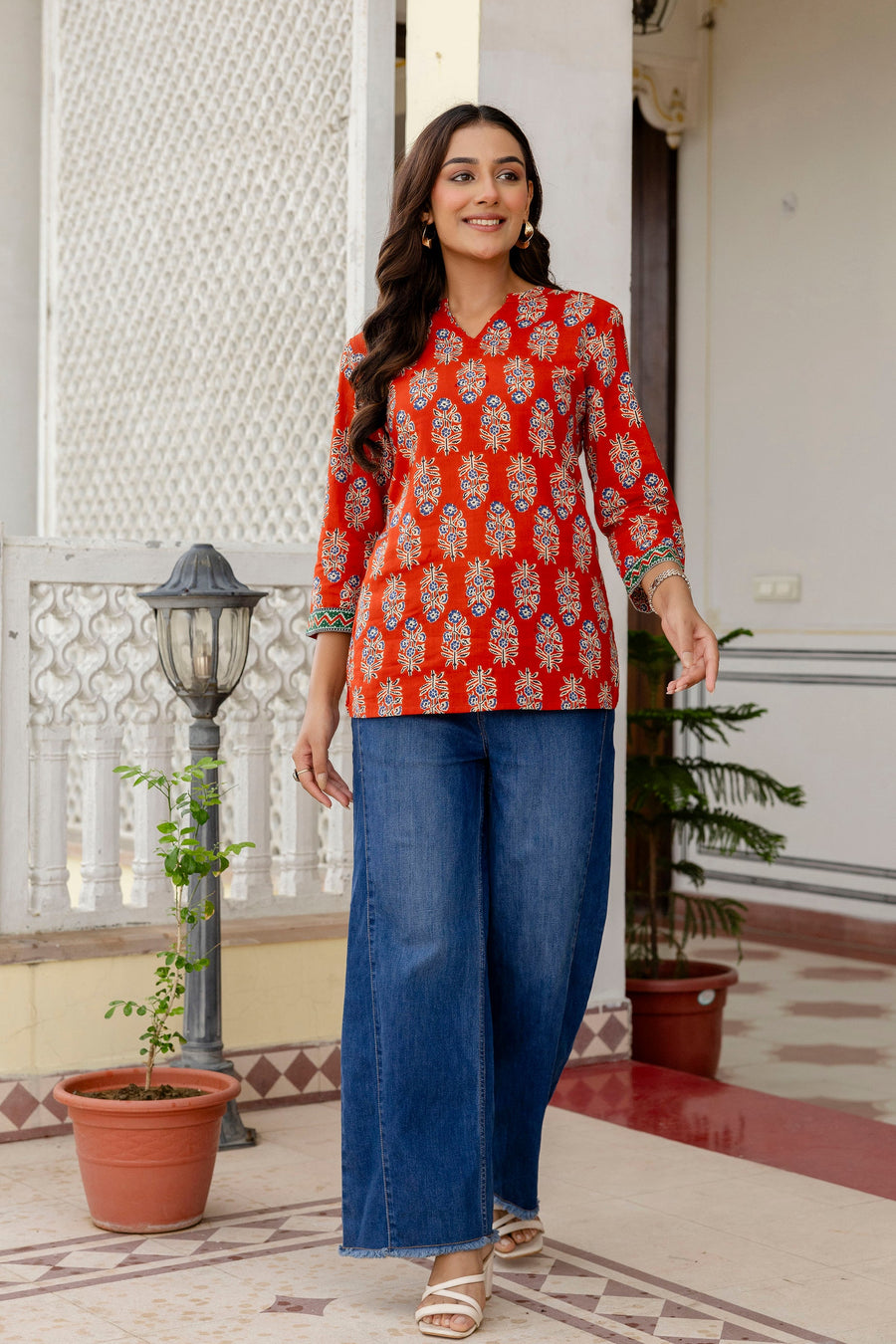 Roselure Printed Cotton Top — image 5
