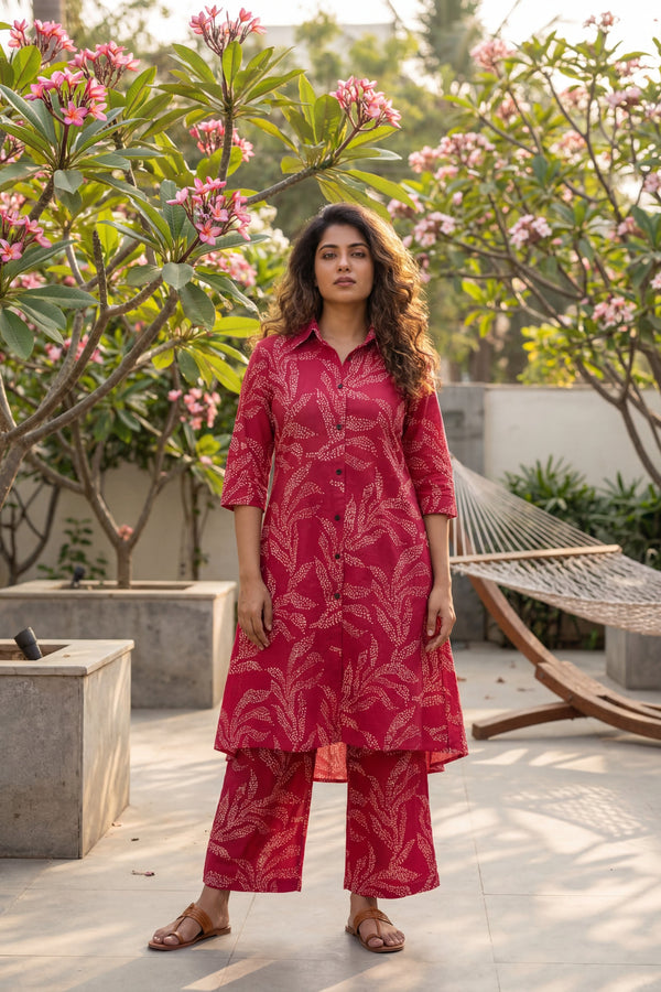 Rose Fern Cotton Co-ord Set